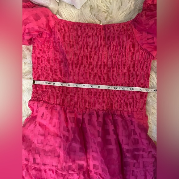 Hot Pink Off The Shoulder Dress - Picture 2 of 5